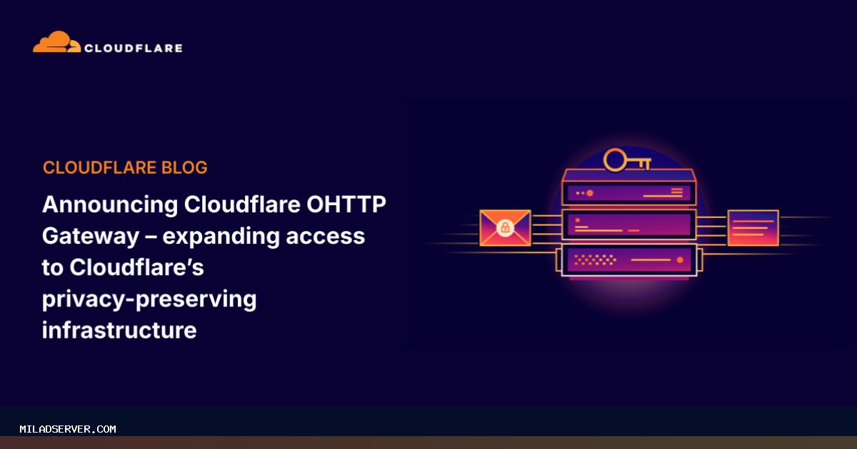 اعلام Cloudflare OHTTP Gateway - گسترش دسترسی به زیرساخت حفظ حریم خصوصی Cloudflare | اخبار میلاد سرور